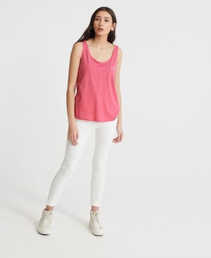 Superdry Organic Cotton Essential Tank Női Mellény Rózsaszín | YWJRC0617